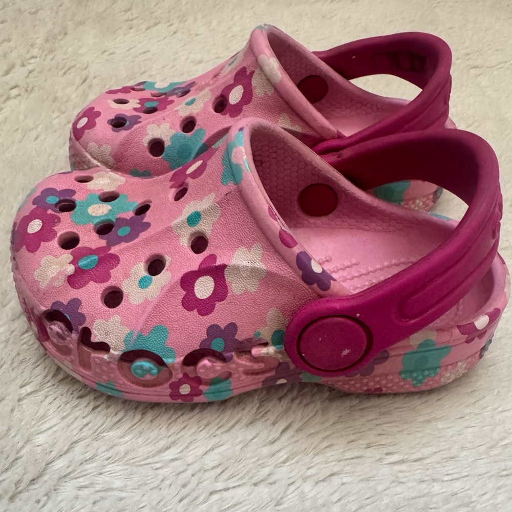 Crocs Kids' Pink Floral Clogs
